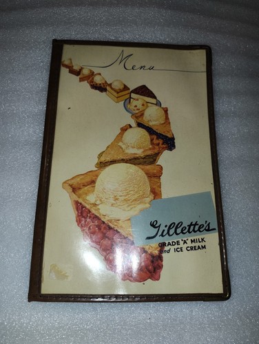 Vintage Gillette’s Ice Cream & Dairy Diner Menu | Retro 1950s Sandwich Menu