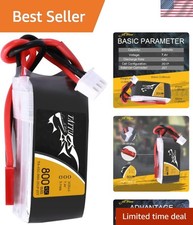 800mAh 7.4V 45C LiPo Battery for Small FPV Drones - JST-SYP Plug Included