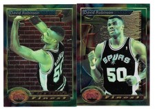 DAVID ROBINSON 2 CARD LOT 1993-94 TOPPS FINEST 21 & 118 SAN ANTONIO SPURS HOF