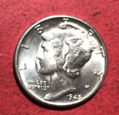 1945 US Mercury SILVER Dime "Philadelphia" Mint! Choice Uncirculated Details!