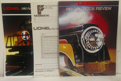 Lionel 1983 Fall Collector Center Catalog & Order Form & 1983 Collector Preview