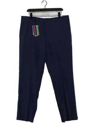 Paul Smith Herren Anzughose W 36 in Blau 100% Wolle Anzughose Neu Mit Etikett