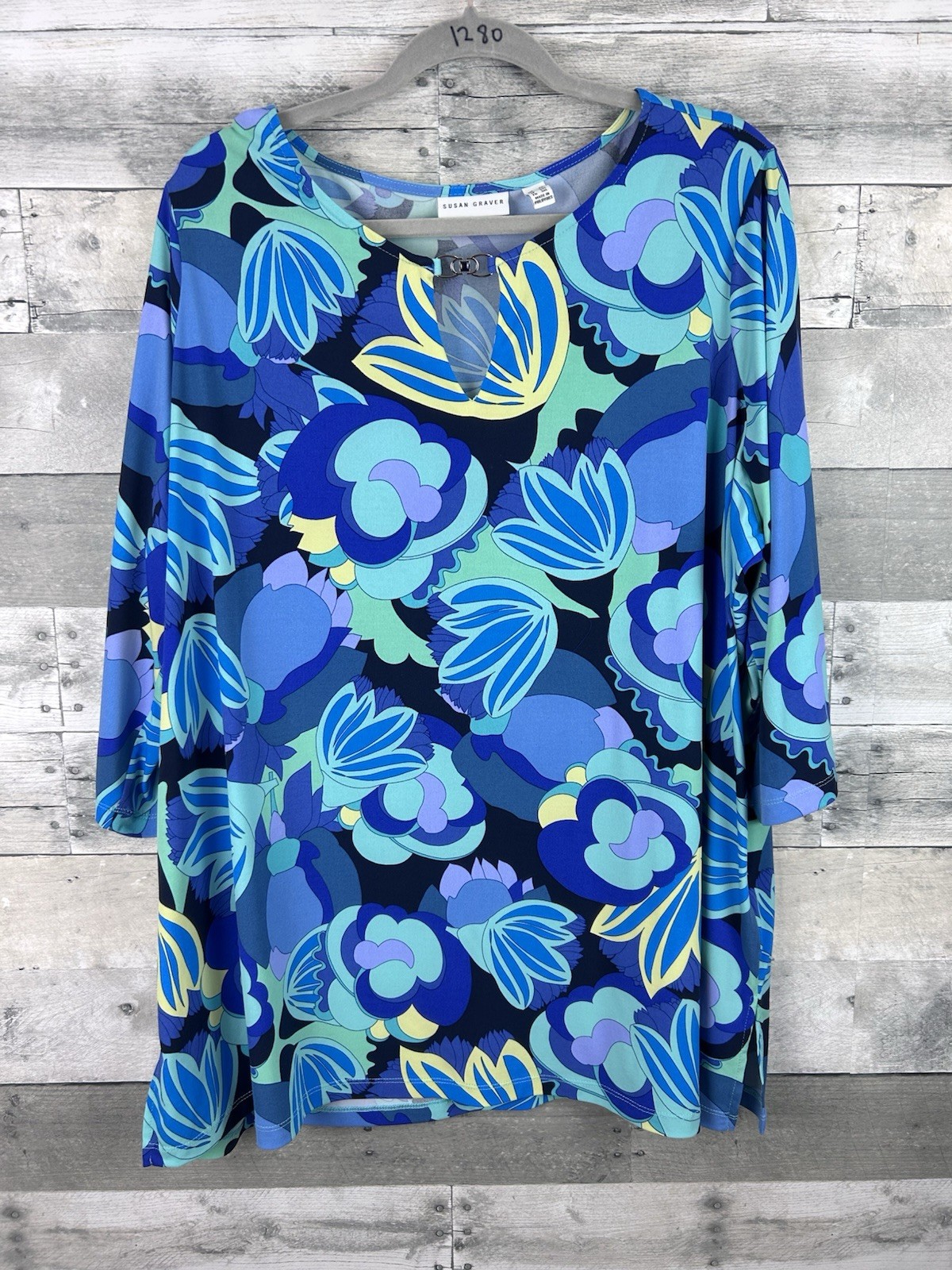 Susan Graver Women’s 2X 3/4 Sleeve Blouse