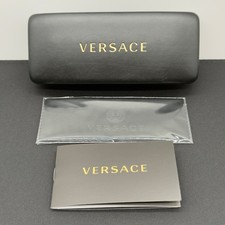 Versace Sunglasses Eyeglasses Black Medium Hard Case Cloth New Authentic NOTE
