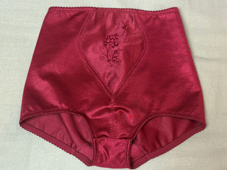 St Michael red Satin girdle panties Vintage Lingerie M@S Full Panties size 14