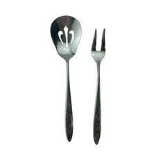 National Charmante Stainless Steel Serving Fork Spoon Set Japan