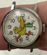 Vintage Big Bird Sesame Street Swiss Manual Wind Watch 1970s Works