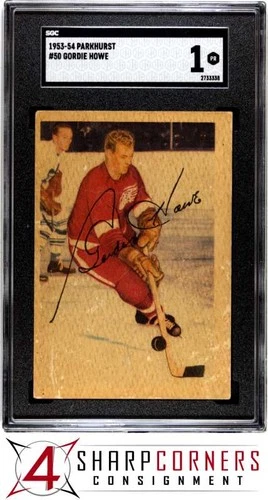 1953 PARKHURST #50 GORDIE HOWE RED WINGS HOF POP 9 SGC 1