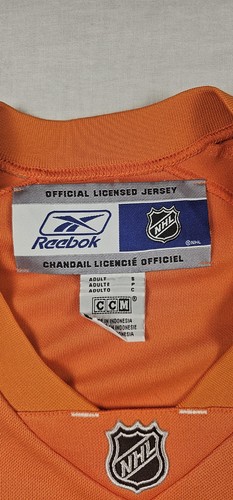Vintage REEBOK CCM NHL ANAHEIM MIGHTY DUCKS HOCKEY ORANGE JERSEY SIZE S - Picture 3 of 6