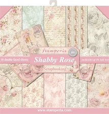 Stamperia Double-Sided Paper Pad 12"X12" 10/Pkg-Shabby Rose, 10 Designs/1 Each