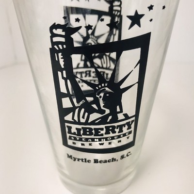 Liberty Steakhouse Brewery High Point NC Myrtle Beach SC Large Beer Glass EUC