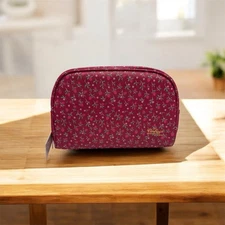 The Vintage Cosmetic Company Strawberry Floral Makeup Bag NWT Pink Pouch