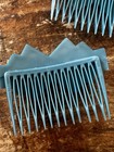 Vintage Goody Plastic Side Hair Combs Blue Bow Design 3 3/8" — photo 5