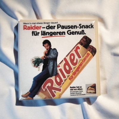 Raider Pausen-Snack   80er Schokoriegel Retro Kühlschrankmagnet