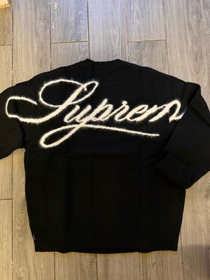 Supreme Angora Script Sweater Black XL In Hand
