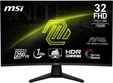 MSI MAG 32C6X 32" FHD Curved Gaming Monitor 1920x1080 VA Panel 250Hz 1ms Refurb
