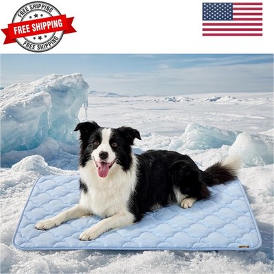 Dog Cooling Mat for Extra Large Dogs, Q-Max 0.5 Thin Breathable Crate Pad for...