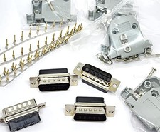 4 Sets Crimp DB15 Male Plastic Hoods Pins DSub 15Pin Connector Kit Fix