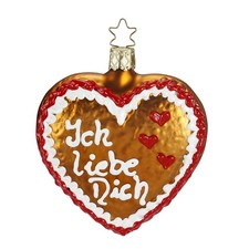 Inge Glas Ich Liebe Dich I Love You Heart German Christmas Ornament FREE BOX