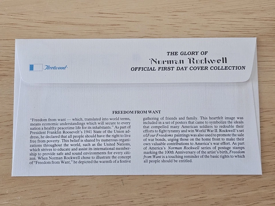 Norman Rockwell Official First Day Cover Collection Set Of 5 Envelopes W/ Stamps - Image 3 of 4