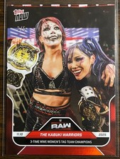 2025 Topps Now WWE #121 Asuka Kairi Sane The Kabuki Warriors RAW RED 2/5