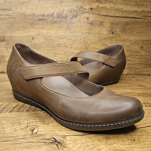 Scarpe Dansko in pelle con zeppa mary jane punta brunita taglia 39 US 9