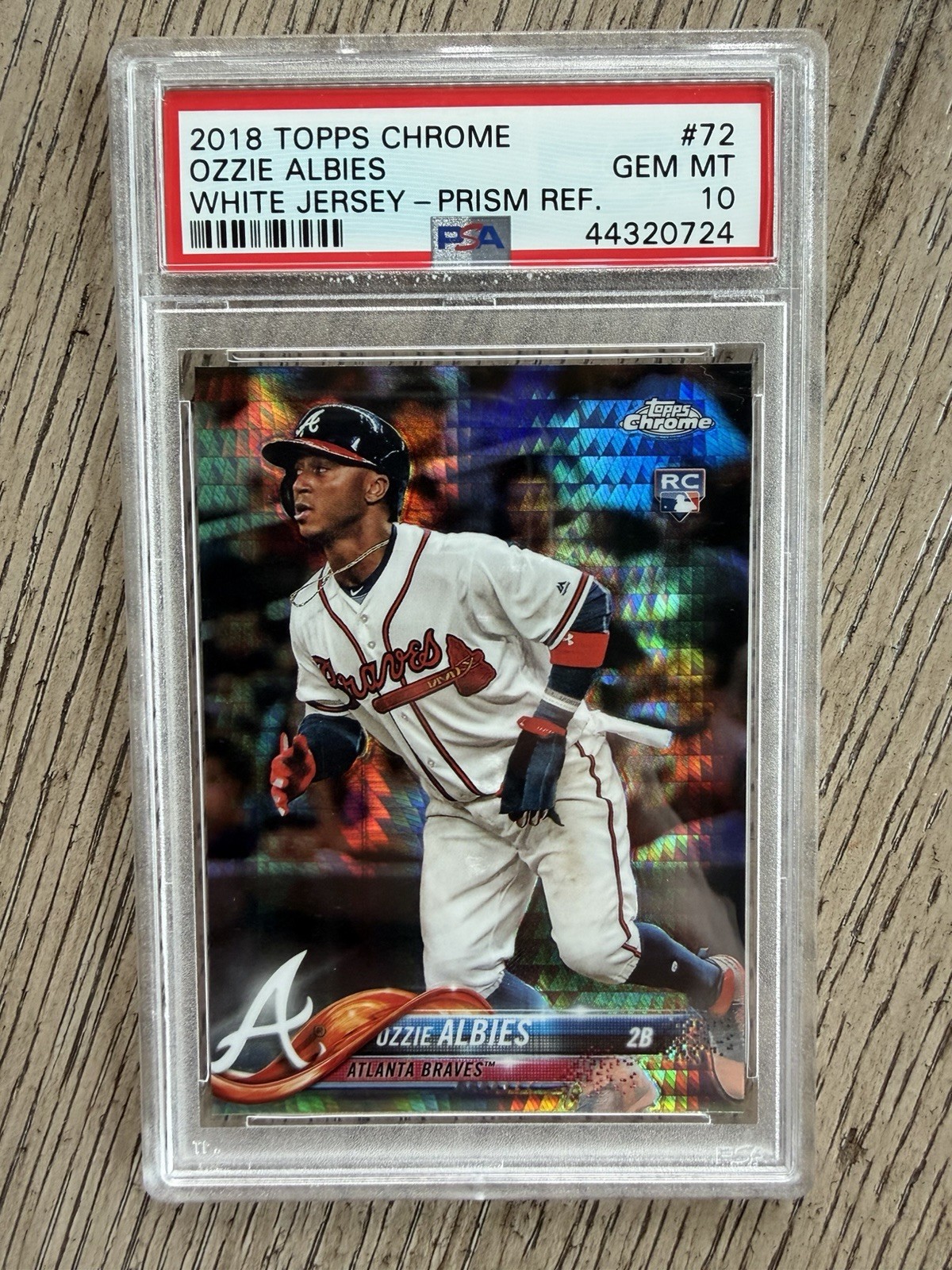 2018 Topps Chrome Prism Rookie Card, PSA 10, Ozzie Albies, Braves
