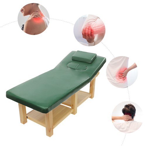 Green PU Massage Bed Physical Treatment Bed Backrest Adjustment Spa Facial Bed