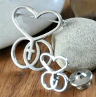 Vtg D&G Sterling Silver Heart Cross Rings Brooch Tie Tack Marriage Encounter Set