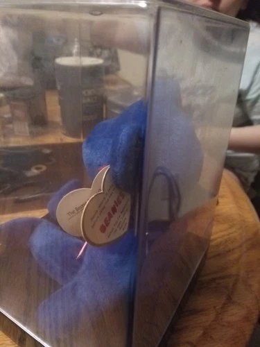 vintage clubby beanie baby In original case ty beanie, blue in a case very well