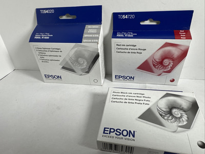 Epson TO54020 gloss optimizer  to54120 black and red lot of 3