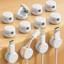 12 Pack Magnetic Cable Clips,360  Rotating Cord Organizer Holder