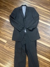 Hugo Boss Made In USA gray 2PC Pinstripe Custom Tailored Suit  READ DESC 