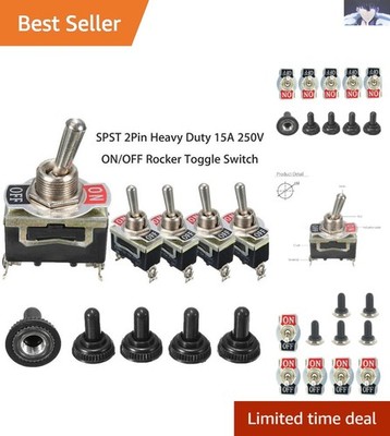 5x 2 Pin Kippschalter Wippschalter 12V 24V 220V 230V 10A ON/OFF Auto KFZ Boot DE