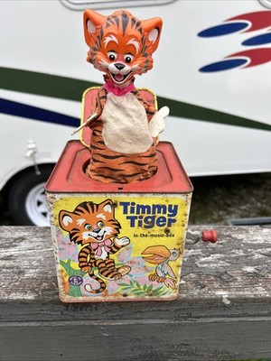 Vintage 1968 Matty Mattel Jack-In-The-Box Timmy Tiger USA Canada