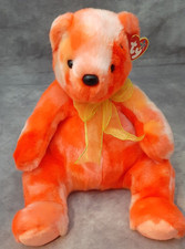 Vintage TY 2001 Plush Stuffed Animal Tangerine The Bear - 14 Inch