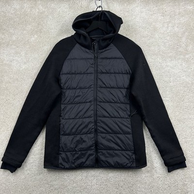 Asics Puffer Jacket Womens Size Large Full Zip Hooded Fleece Running Pockets