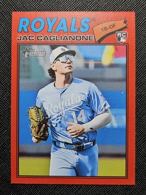 2026 Topps Heritage Jac Caglianone #136 Red Border Rookie - Kansas City Royals