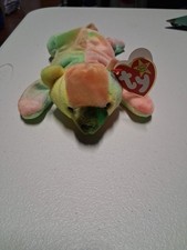 TY Beanie Babies SAMMY Tie Dye Bear Baseball Retired Beanie Baby Plush 6/23/98