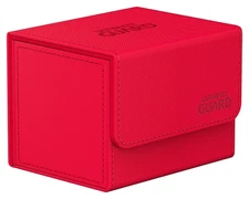 Deck Box for 100 Double-Sleeved TCG Cards - Magnetic Closure, Red