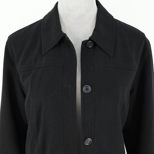 Coldwater Creek Jacket Petites PL LP Black Lined Blazer Loose Fit Pockets - Picture 7 of 16