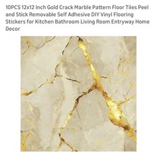 100 Piece 12x12 In Gold Crack Marble Floor/backsplash Tiles Peel and Stick Vinyl
