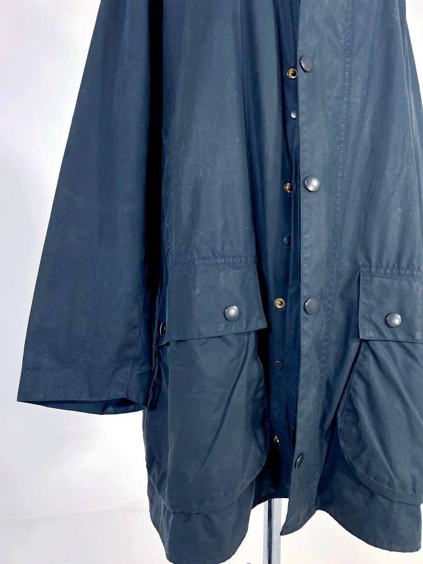 T*7様 Barbour border 90s？ Vintage 90S BARBOUR BORDER Waxed Jacket For Men Navy Blue Check
