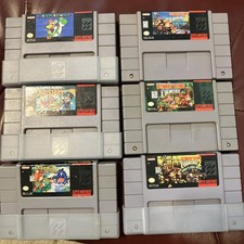 SNES Donkey Kong 1,2,3 Super Mario World, Yoshis Island,Super Mario All Stars