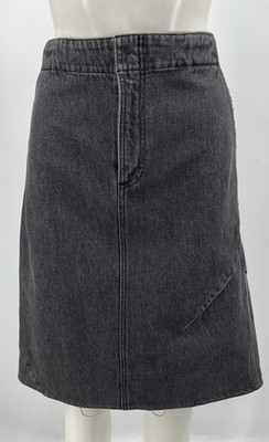 Gauchere ALTRD Paneled Denim Straight Skirt in Dark Gray Wash sz 42