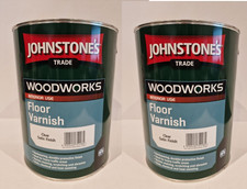2 x Johnstone's  Trade Floor Varnish Interior Use Clear Satin Finish 5L