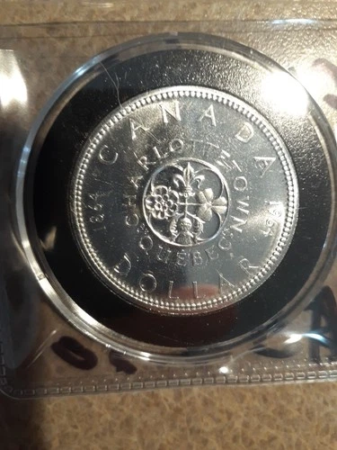 1964 Canada Silver Dollar, Uncirculated, Charlottetown Confederation. 1864-1964