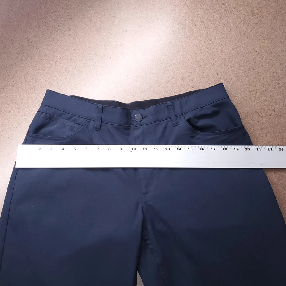 Pantalones altos americanos para hombre 36x36 azul marino mezcla de algodón elásticos informales clásicos atemporales Foto 4 de 4