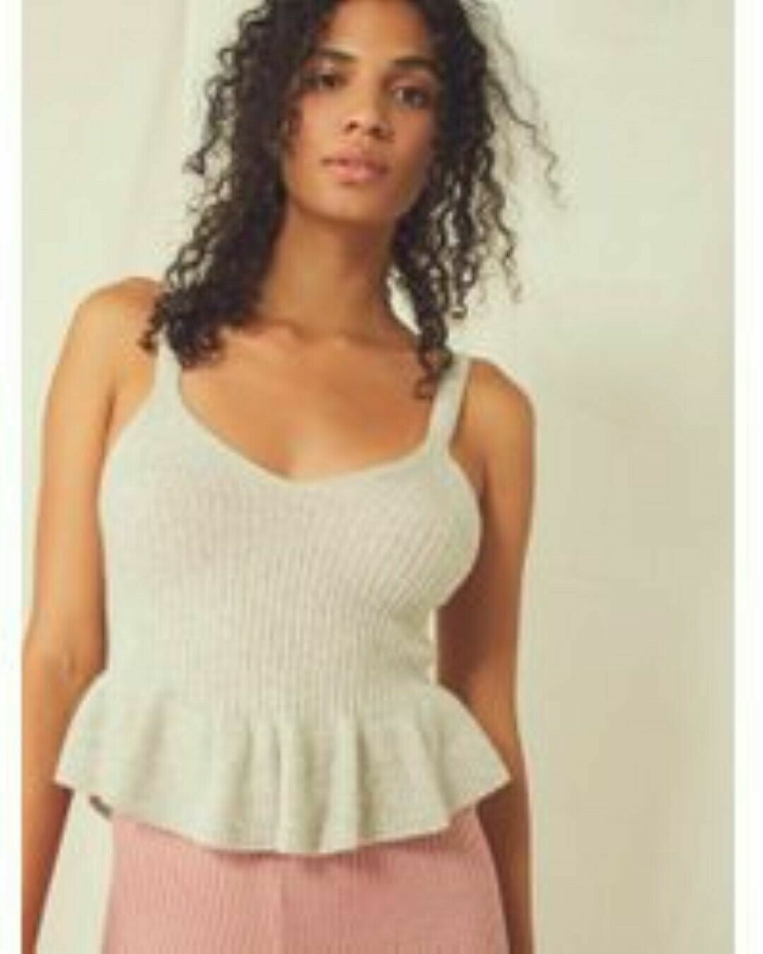 Free People Carissa 100percent Cashmere Cami Top, Grey, X-Small, RRP $78