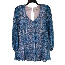 Show Me Your Mumu Donna Michelle Tunic Top Women's Medium Blue Paisley Boho
